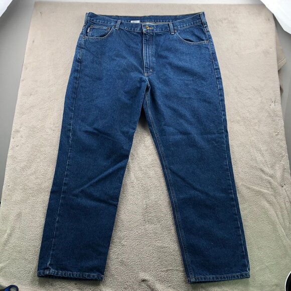 Carhartt Mens Workwear Jeans Size 42x30 B18 DST Traditional Fit Irregular Blue - Picture 15 of 16